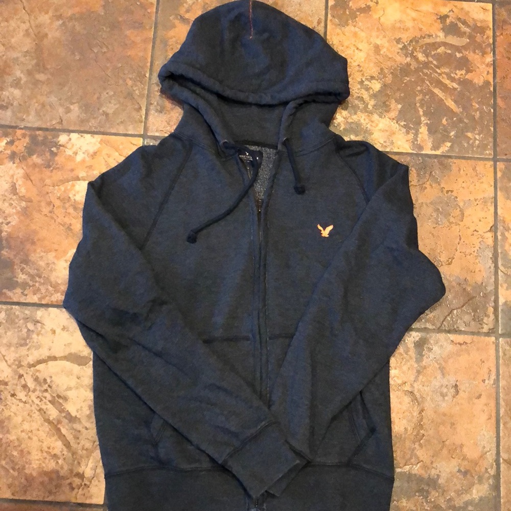 American Eagle blue zip up hoodie